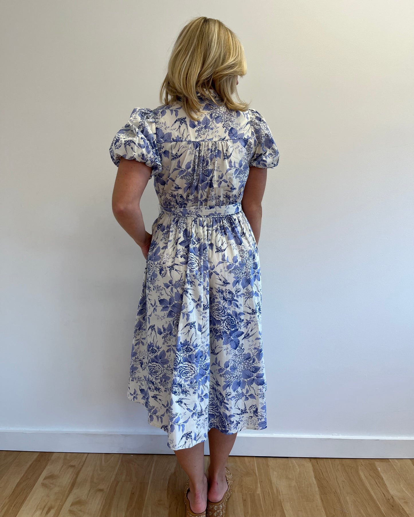 Connie Blue Floral Midi Dress
