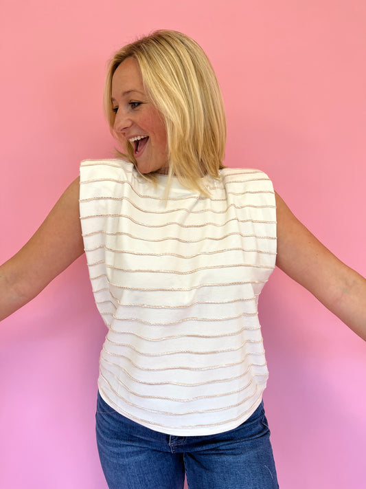 Jane Tan Stripe Top