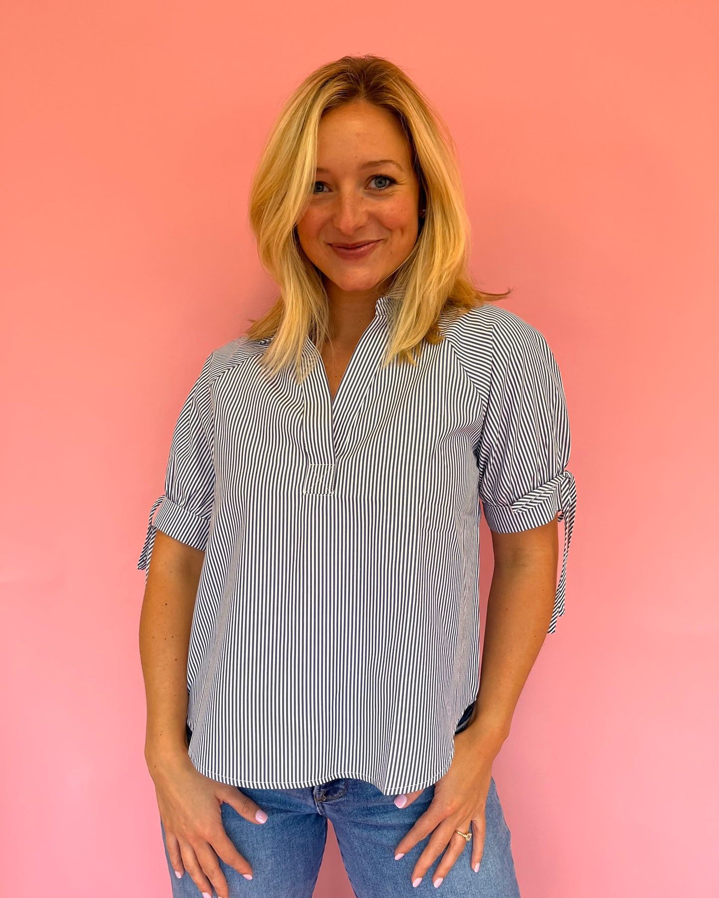 Lucy Navy Stripe Top
