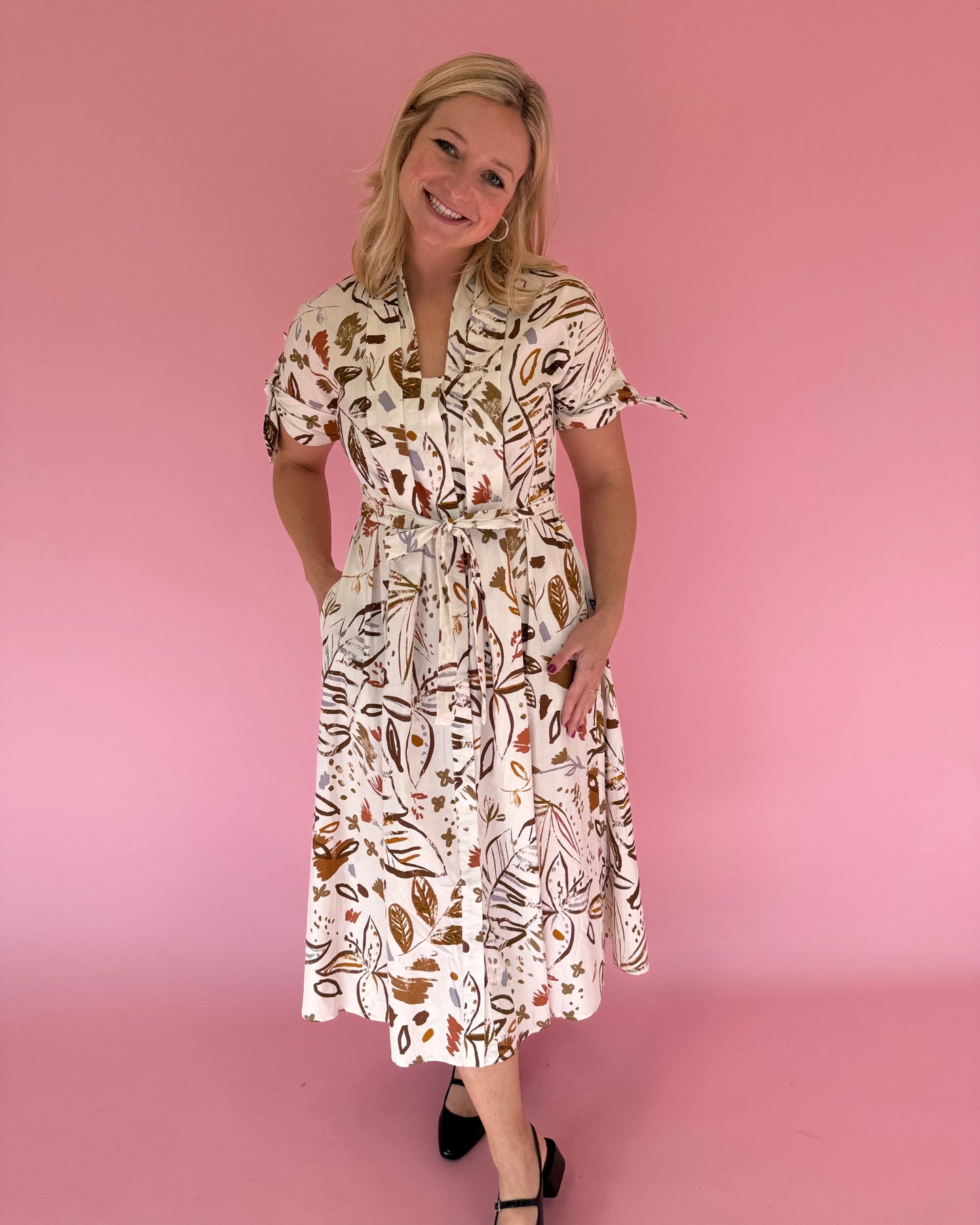 Jenny Olive Floral Print Dress