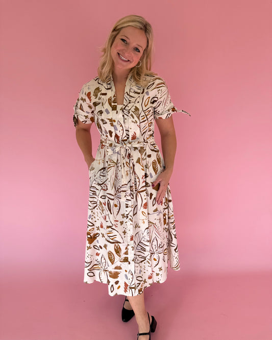 Jenny Olive Floral Print Dress
