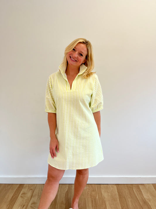 Charlotte Lime Seersucker Dress