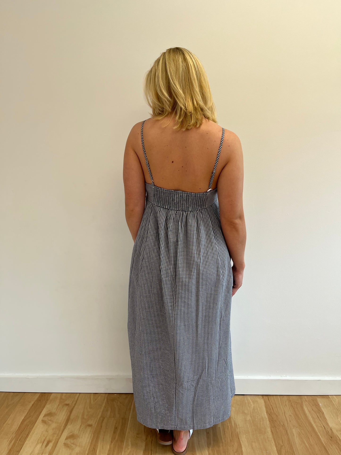 Joey Navy Gingham Dress