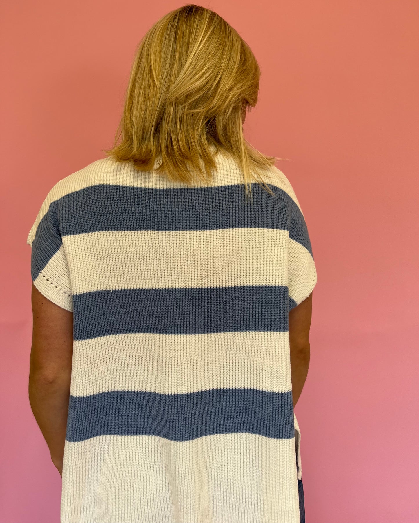 Hannah Blue Stripe Knit Top