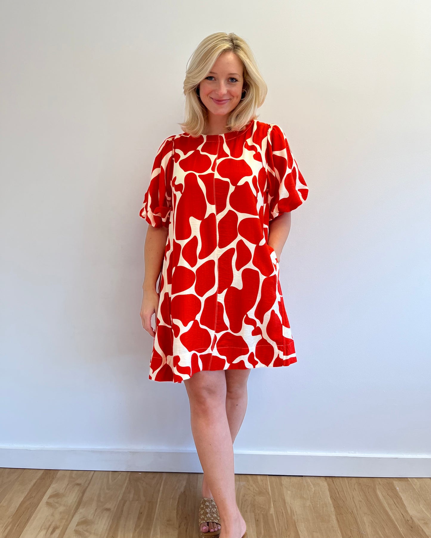Sarah Red Abstract Dress