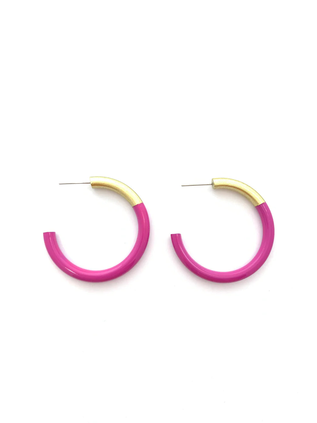 Liz Fuchsia Medium Hoops