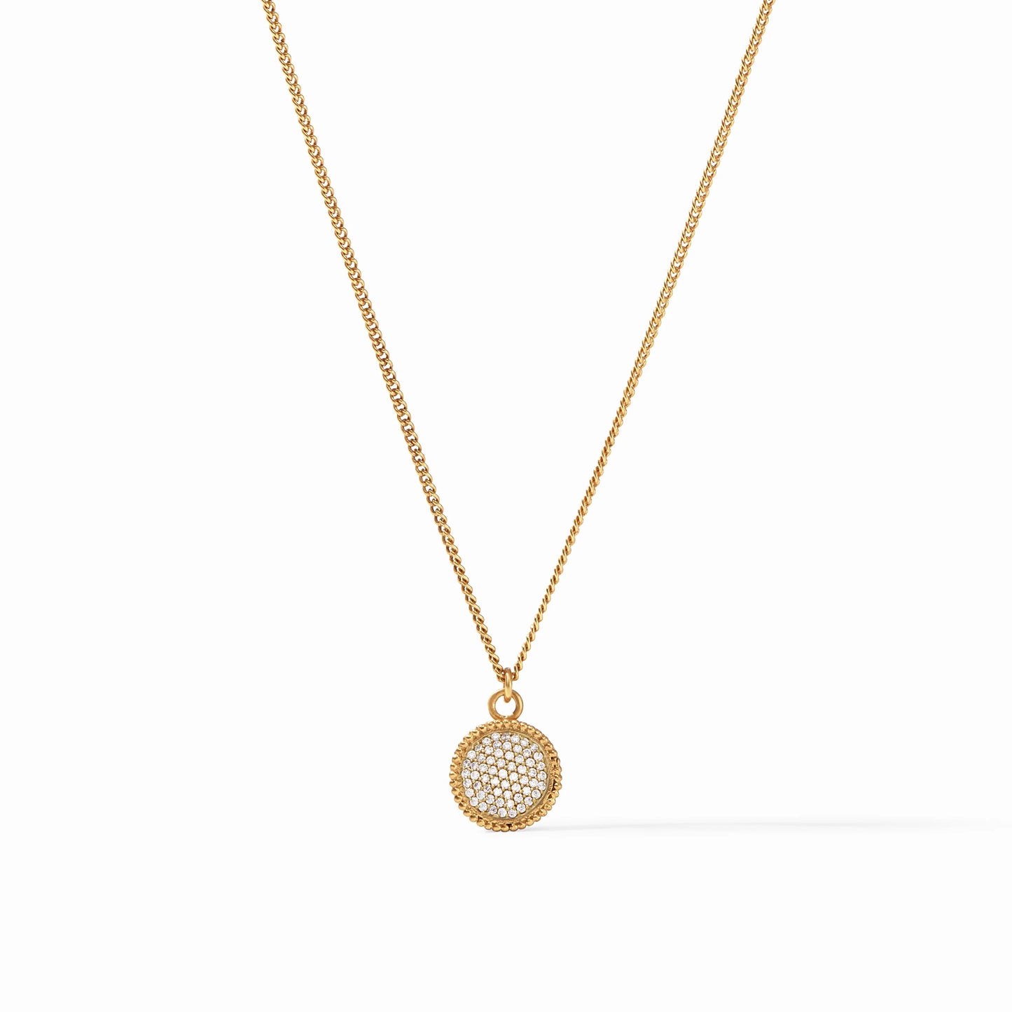 Fleur-de-Lis Solitaire Necklace - Pave Cubic Zirconia