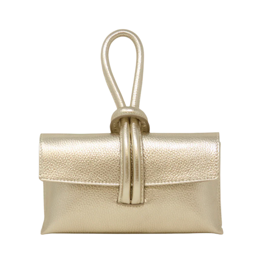Dixie Leather Wristlet Bag - Gold