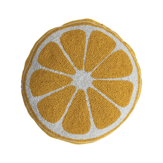 Beaded Lemon Accent Pillow