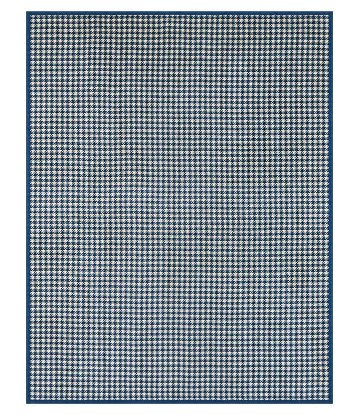 Navy and White Houndstooth Blanket