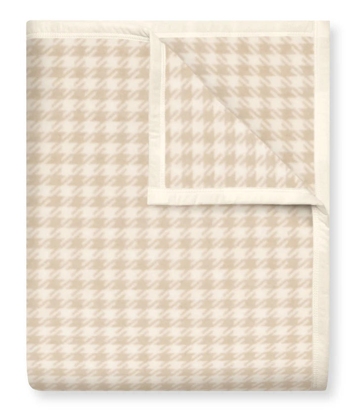 Natural and White Houndstooth Blanket