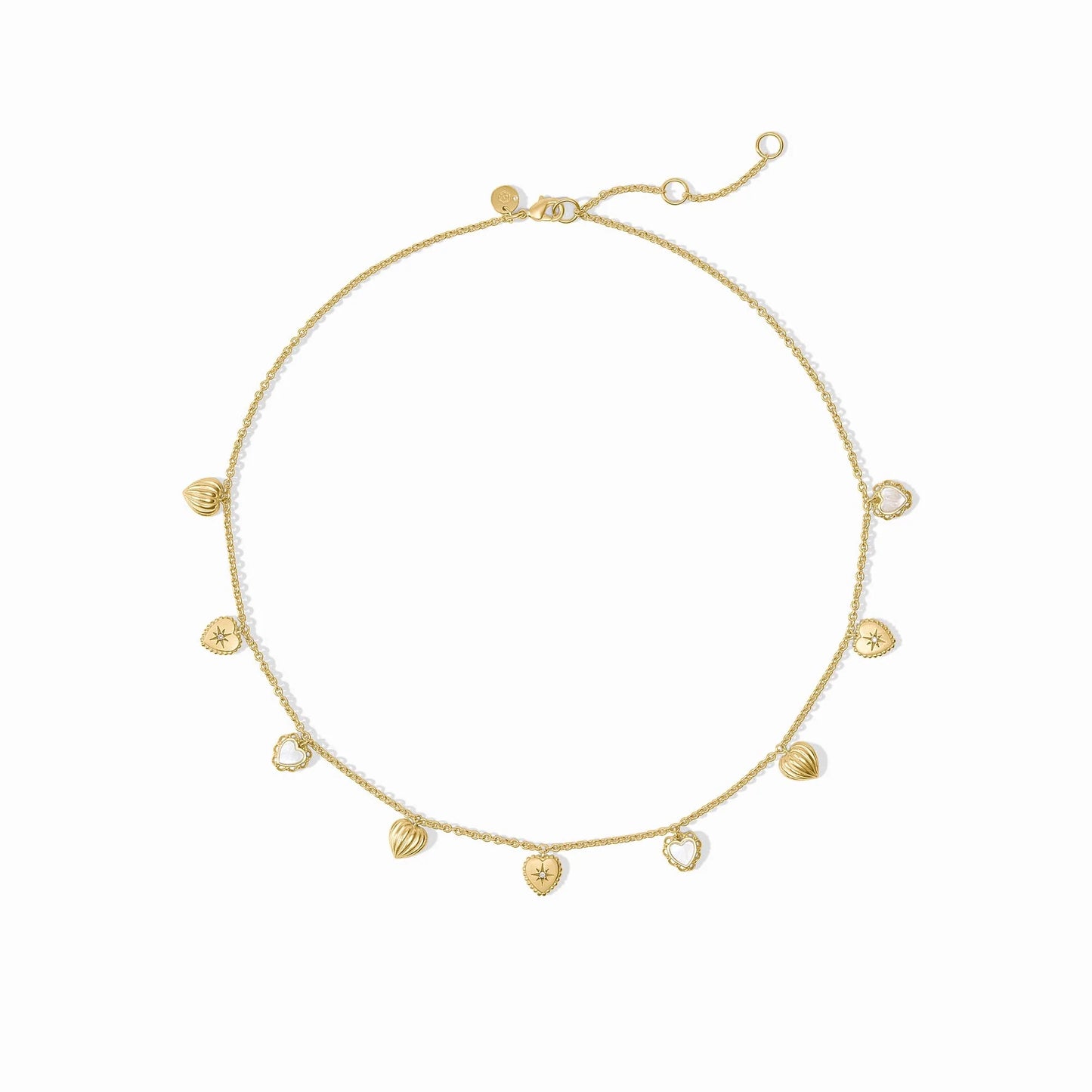 Heart Delicate Charm Necklace - Mother of Pearl