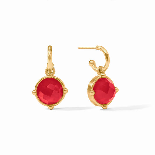 Honeybee Hoop & Charm Earring - Iridescent Strawberry