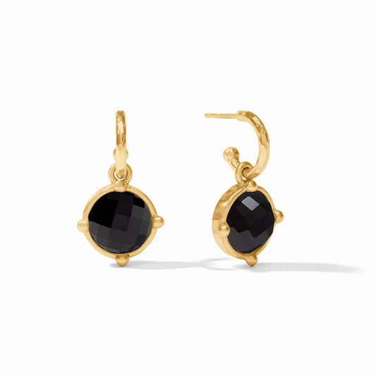 Honeybee Hoop & Charm Earring - Obsidian Black