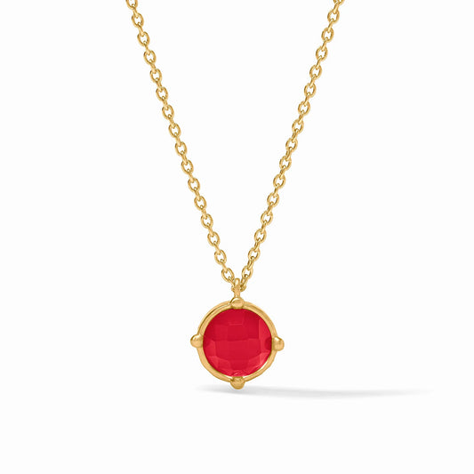 Honeybee Solitaire Necklace - Iridescent Strawberry