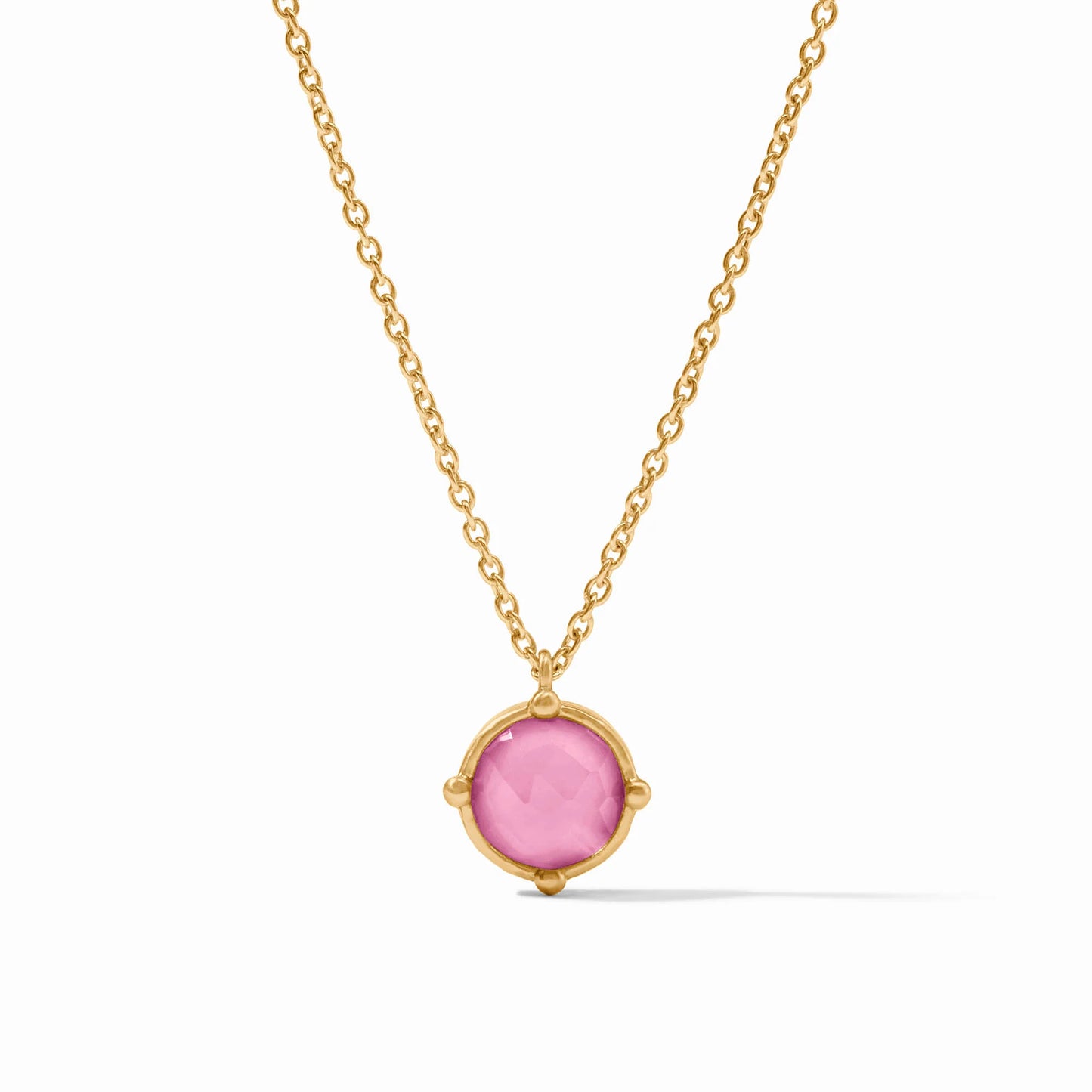 Honeybee Solitaire Necklace - Iridescent Tourmaline Pink