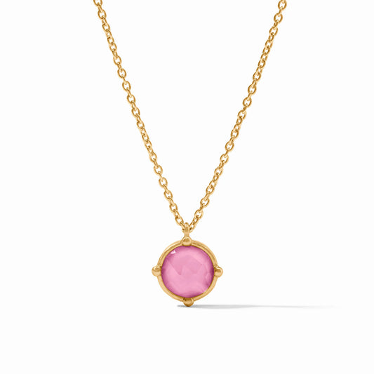 Honeybee Solitaire Necklace - Iridescent Tourmaline Pink