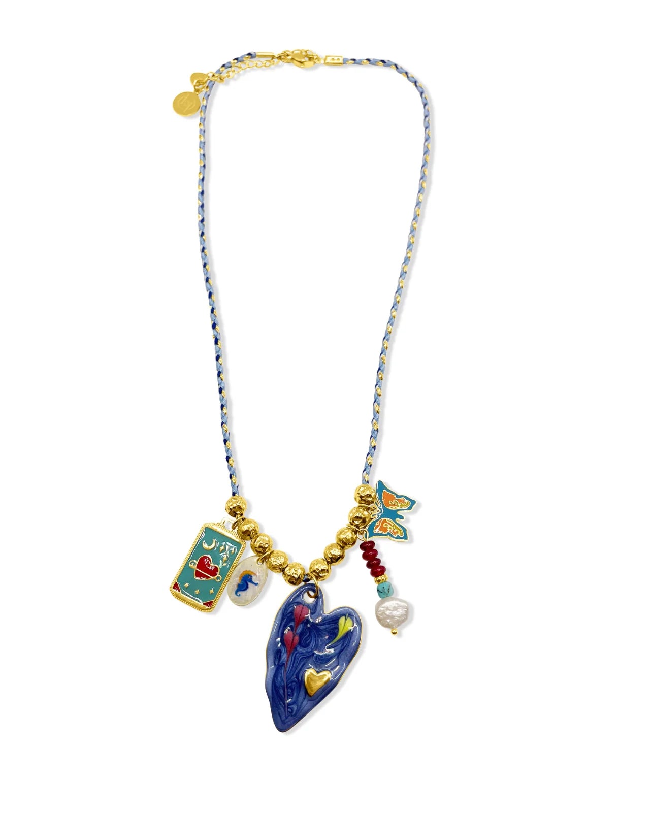 Painted Heart Charm Necklace