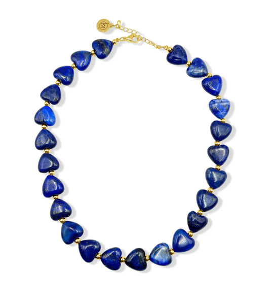 Rory Blue Gemstone Heart Shaped Necklace