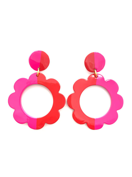 Posey Pink and Red Earrings