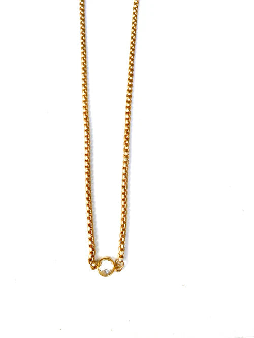 Aggie Gold with Crystal Necklace