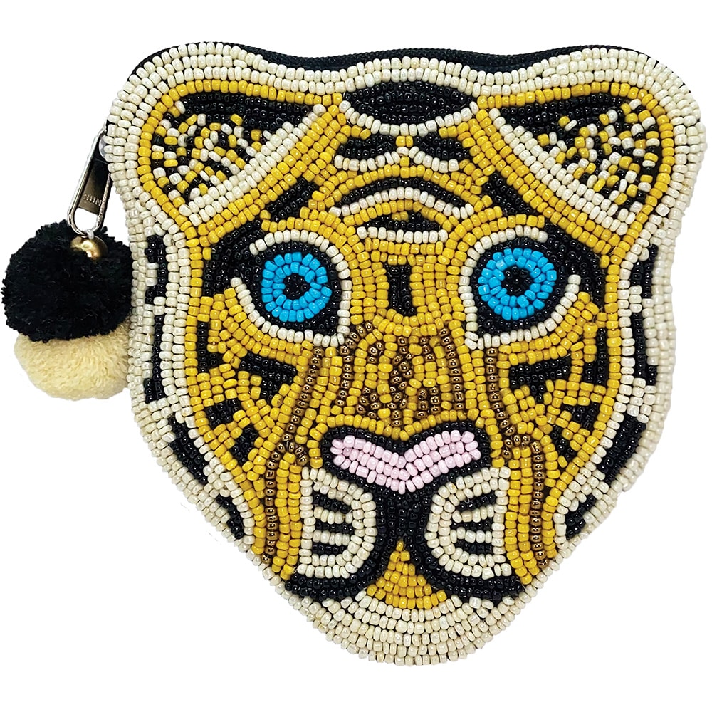 Tiger Beaded Pouch