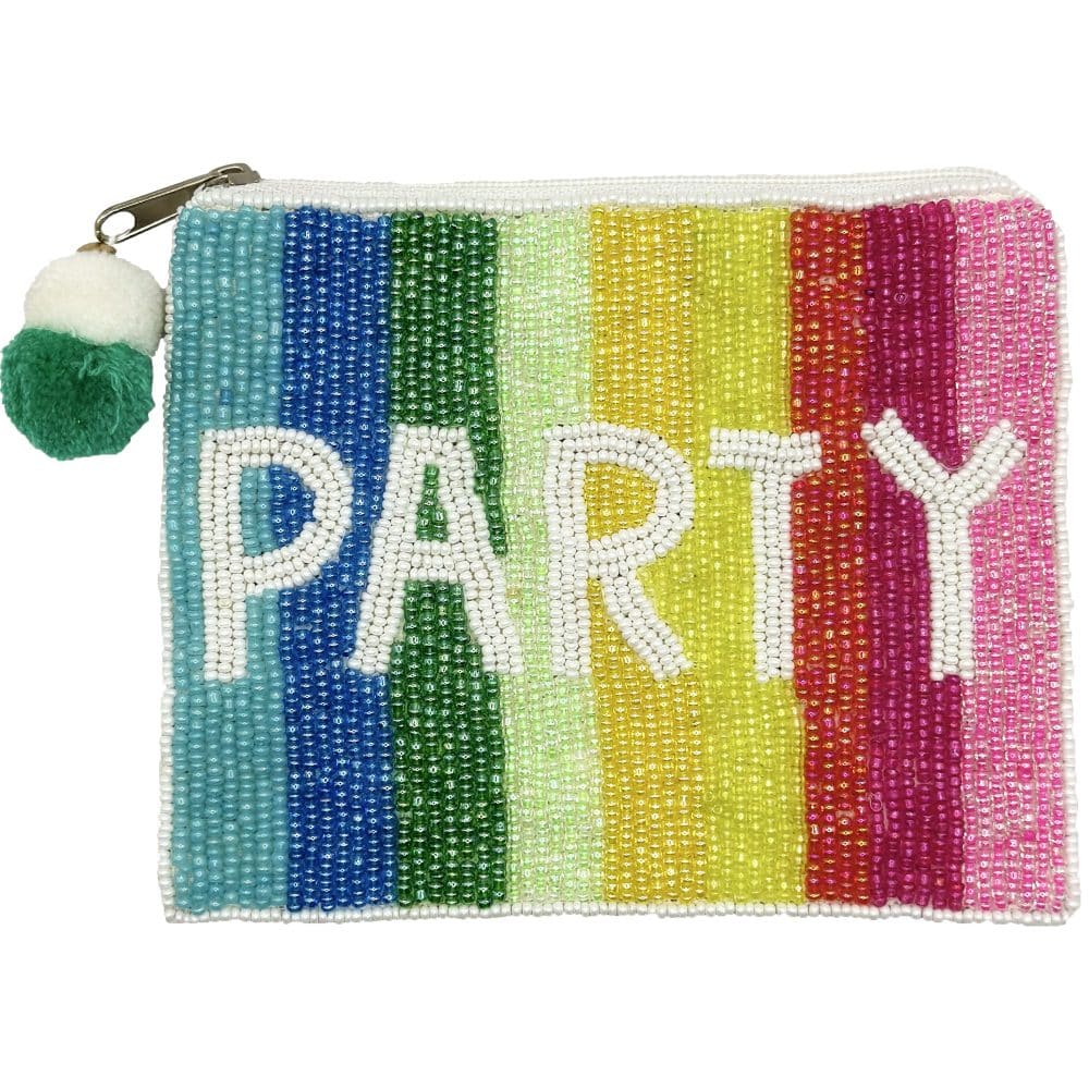 Rainbow Party Beaded Pouch