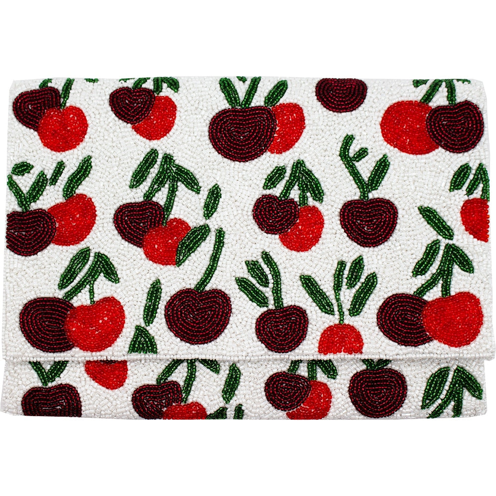 All About Cherries Beaded Clutch