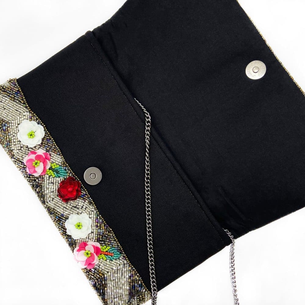 Hannah Floral Beaded Clutch