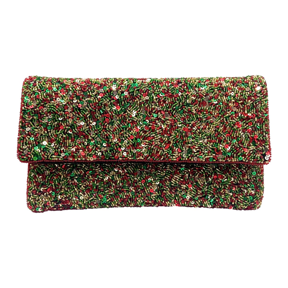 Holiday Sequin Beaded Clutch