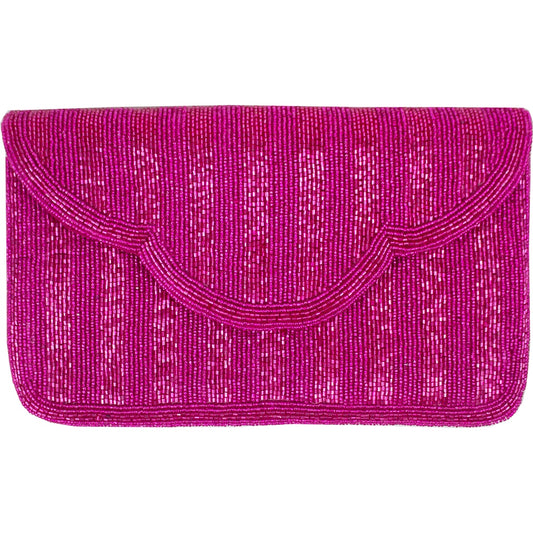 Sassy Fuchsia Beaded Clutch