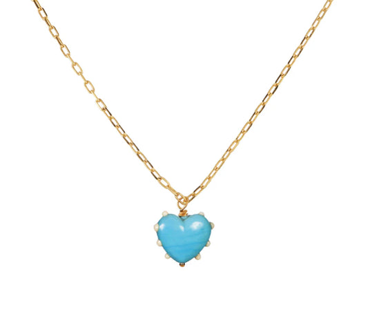Glass Blue Heart Necklace
