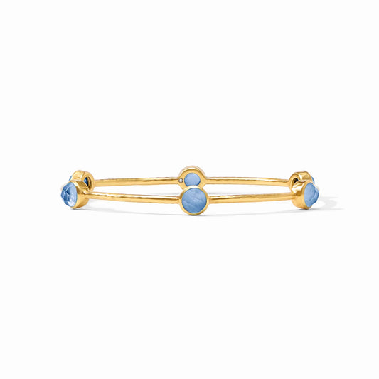 Milano Luxe Bangle - Iridescent Chalcedony Blue