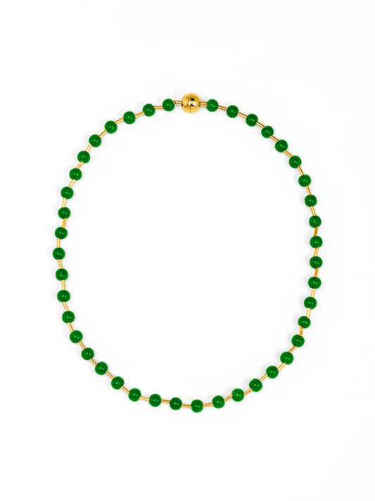 Polly Magnet Bead Necklace - Emerald