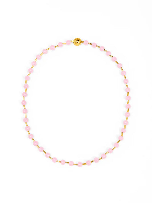 Polly Magnet Bead Necklace - Light Pink