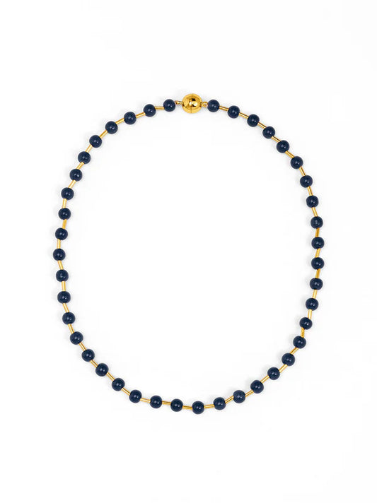 Polly Magnet Bead Necklace - Navy