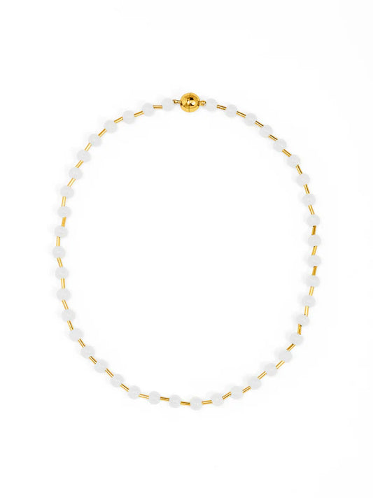 Polly Magnet Bead Necklace - White