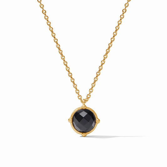 Honeybee Solitaire Necklace - Obsidian Black