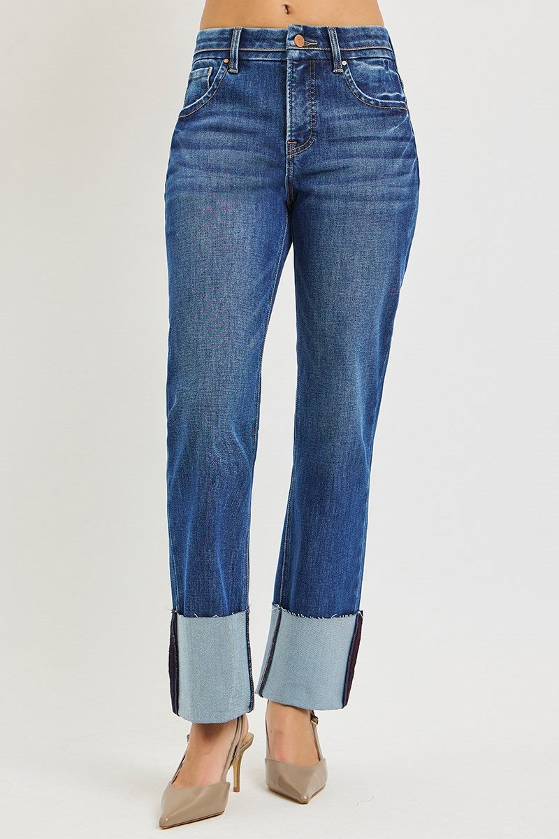 Bailey Dark Cuff Straight Jean