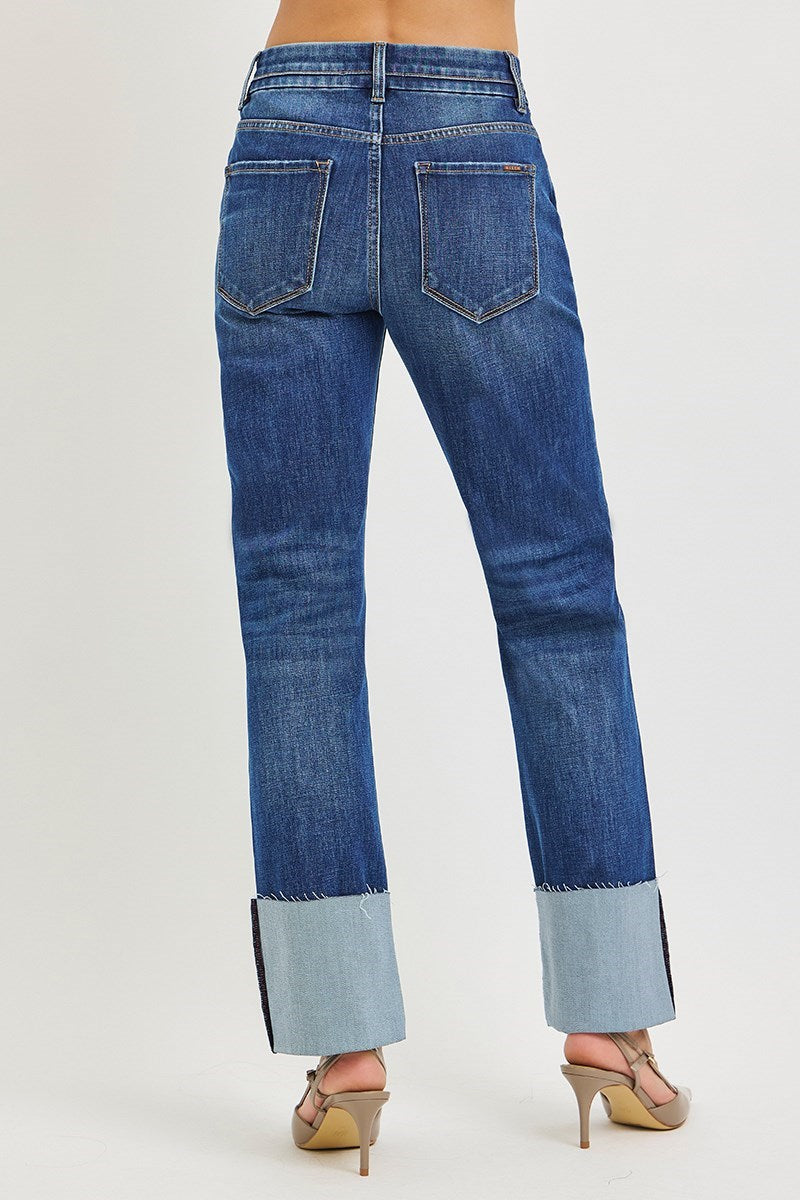 Bailey Dark Cuff Straight Jean