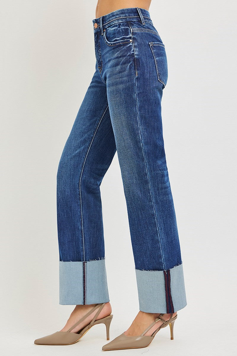 Bailey Dark Cuff Straight Jean