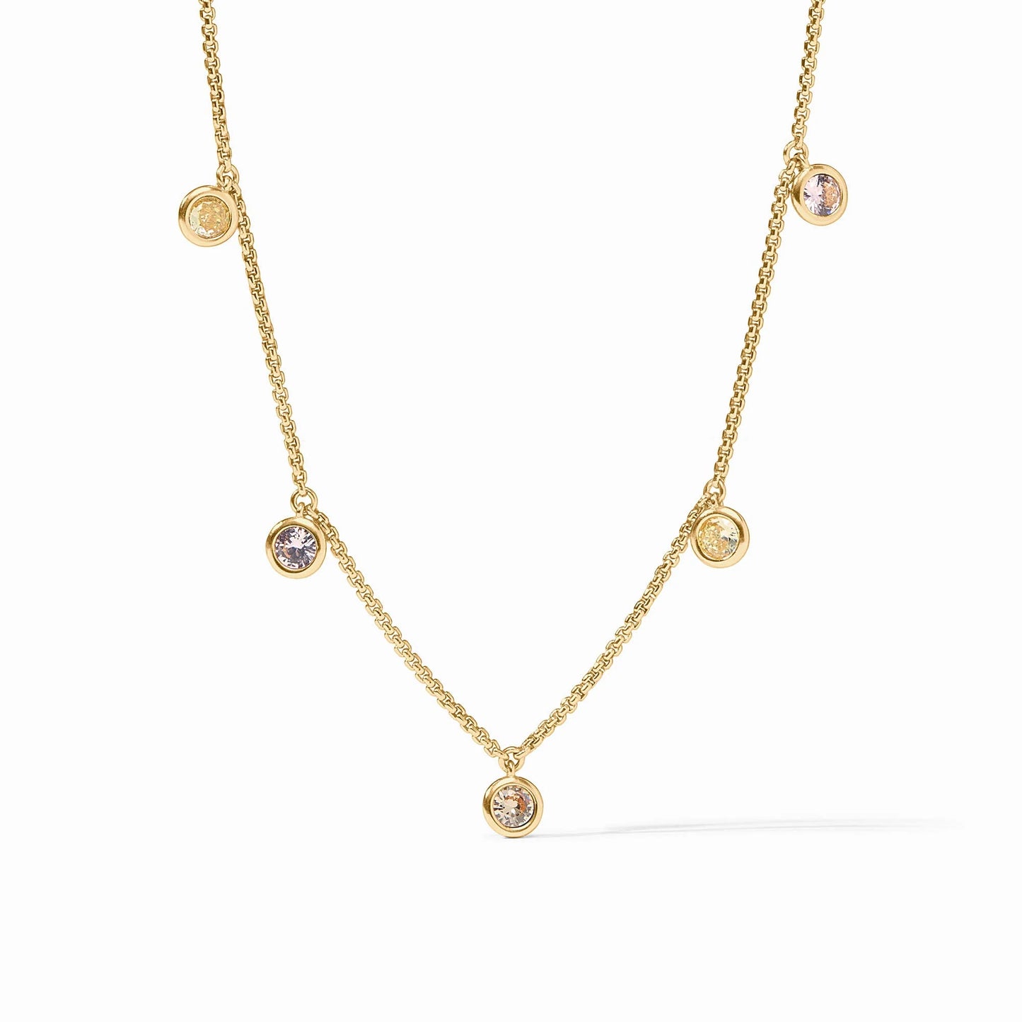 Rainbow Delicate Charm Necklace - Champagne Radiance