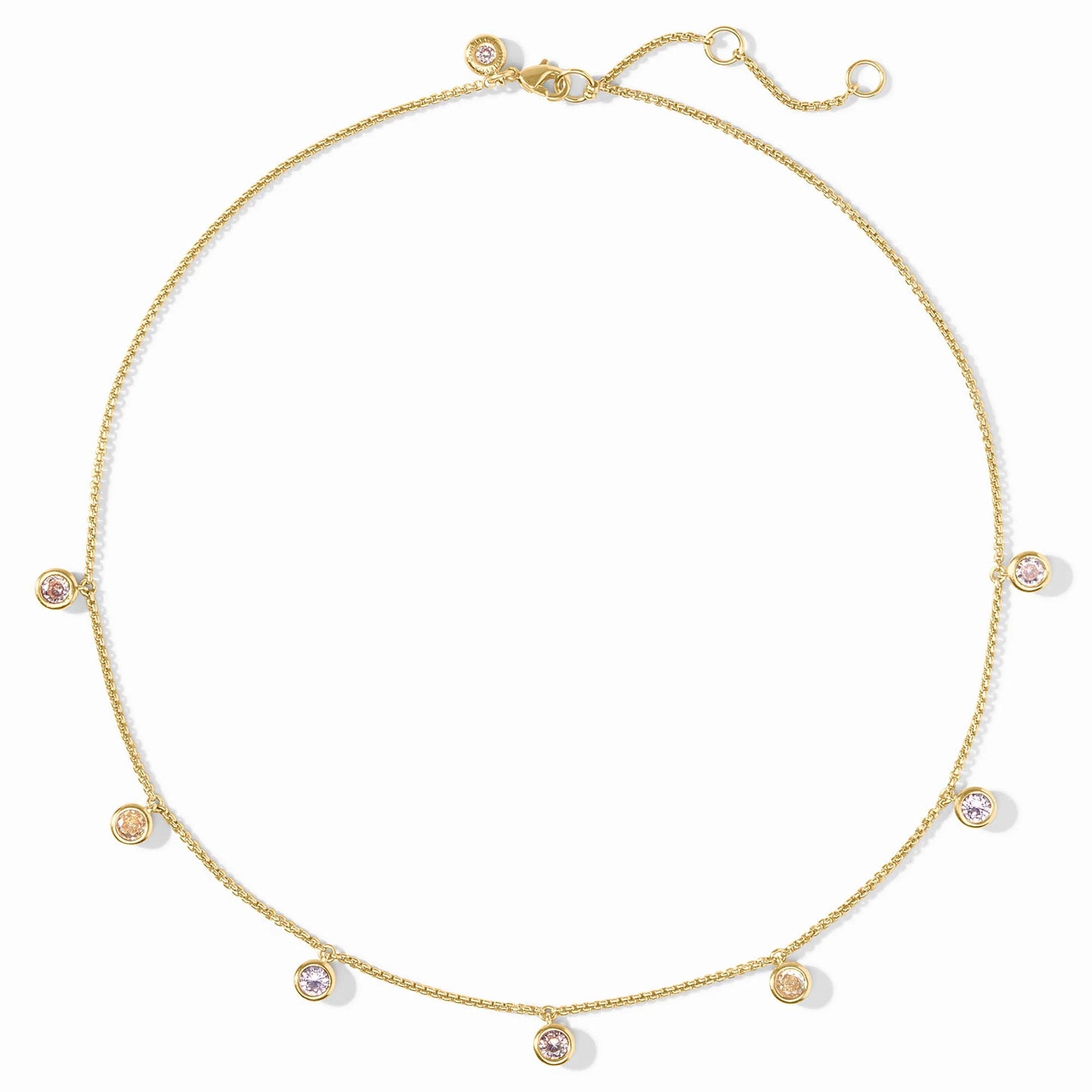 Rainbow Delicate Charm Necklace - Champagne Radiance
