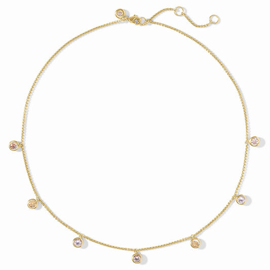 Rainbow Delicate Charm Necklace - Champagne Radiance