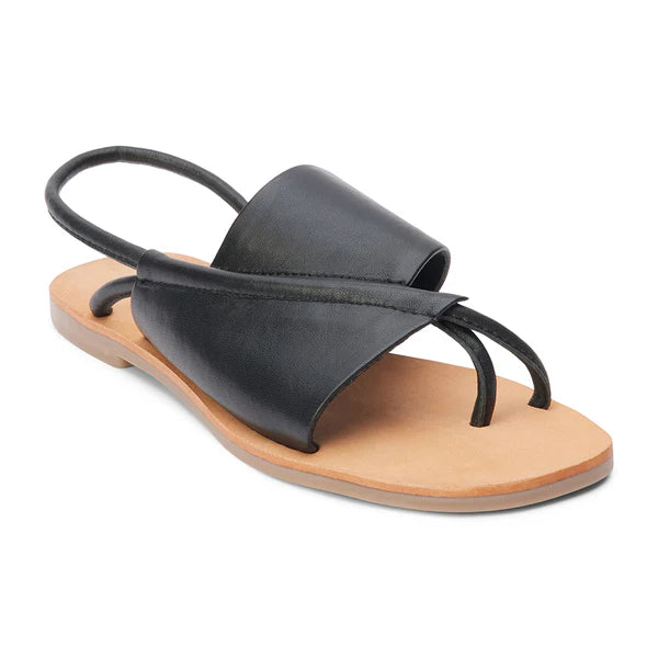 Shelly Black Leather Sandal