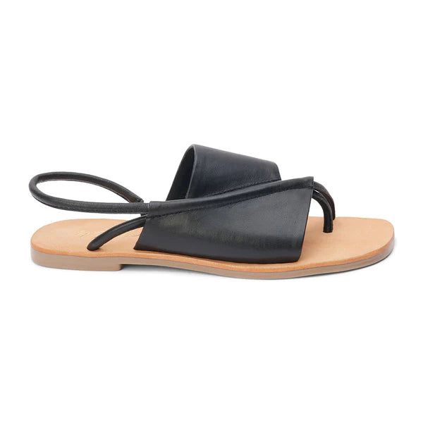 Shelly Black Leather Sandal