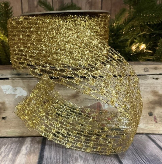 Gold Stretchy Ribbon - 2.5"