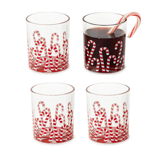 Candy Cane Drinking Glass