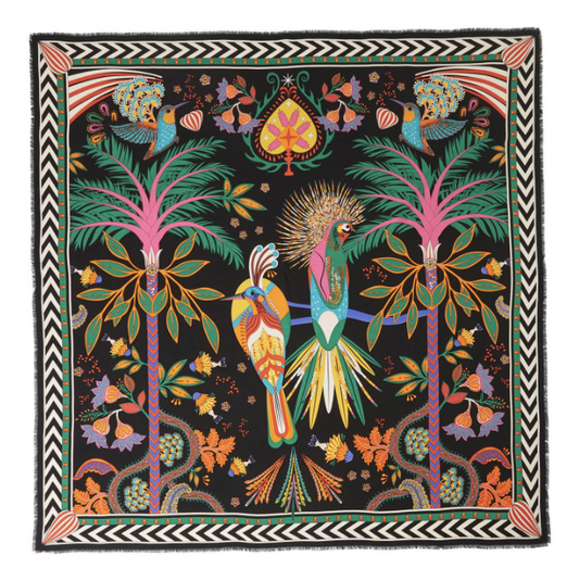 Magic India Printed Black Scarf