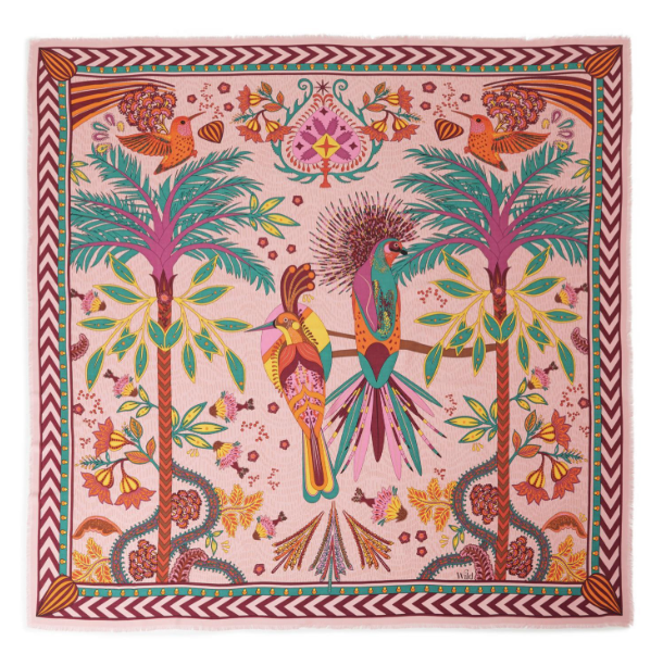 Magic India Rose Medium Square Scarf